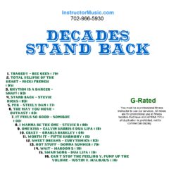 Decades Stand Back